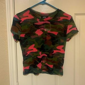 Cameo print crop top